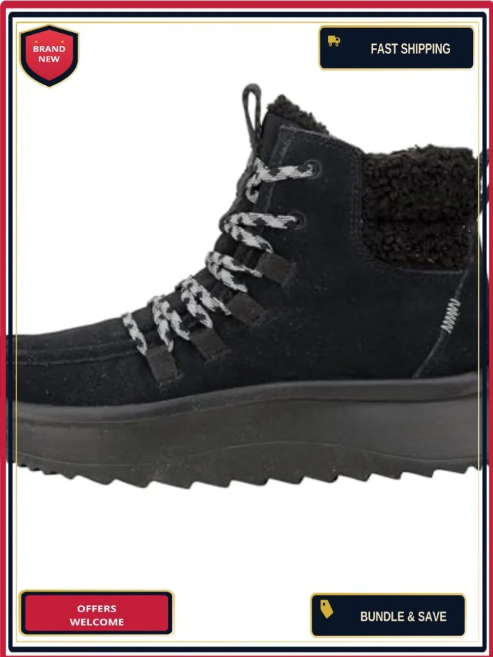 Women's Suede Ankle Booties Lace Up Platform Heel Cozy